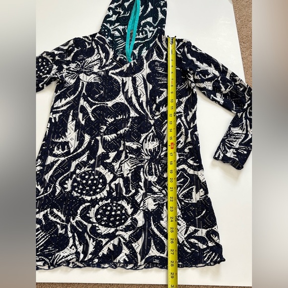 Title Nine Hooded Navy White Swim Cover Up Size Small - Picture 7 of 7
